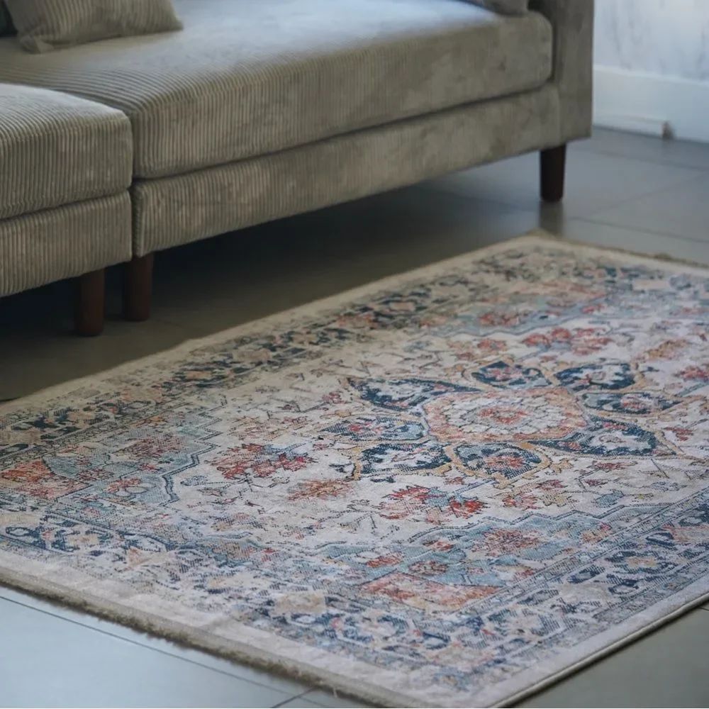 Turkish Carpet Rug | 5x7 ft | Washable, Non-Slip, Pet-Friendly